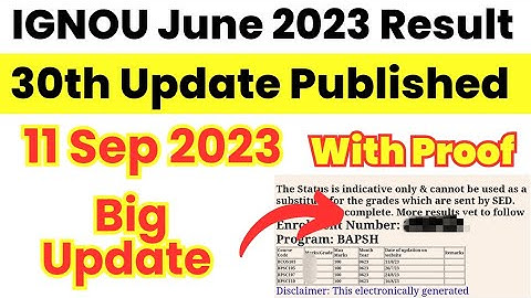 IGNOU June 2023 Maximum Result आ गया | 30th Update Published | Ignou result update 2023