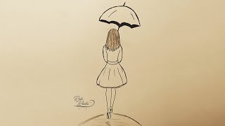 Video#28 Un moyen facile de dessiner une fille avec un parapluie? moins d'  3 minute - YouTube