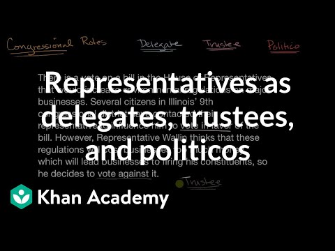 പ്രതിനിധികൾ, ട്രസ്റ്റികൾ, രാഷ്ട്രീയക്കാർ എന്നിങ്ങനെയുള്ള പ്രതിനിധികൾ | യുഎസ് സർക്കാരും പൗരന്മാരും | ഖാൻ അക്കാദമി