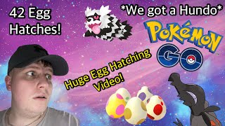 Pokémon huge egg hatching! x42 EGG HATCHES! We got a HUNDO! #pokemon #pokemongo #egghatching #egg