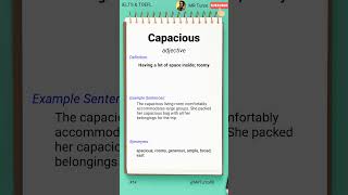 Capacious   IELTS & TOEFL Vocabulary Daily #ielts #toefl