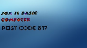 JOA IT basic computer first class for 817 post code