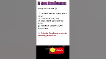 Oracle DBA Job in North Carolina Oct 10, 2025