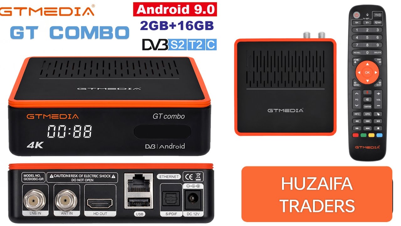 4:2:2 Video Decoder 4K FTA Satellite PVR h.265 Receiver+Android 9.0 Smart  TV BOX