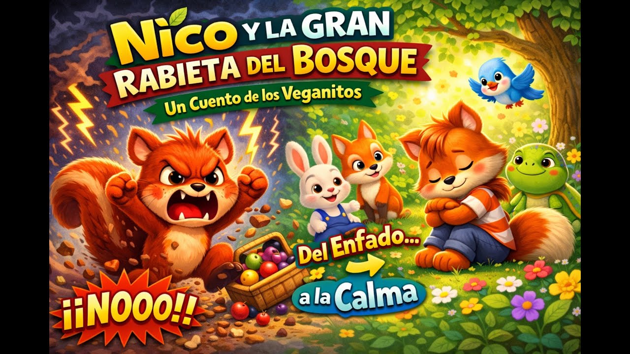 Nico y la gran rabieta del bosque 🌳 | Cuento infantil para aprender a calmar el enfado.