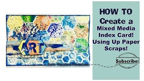 Mixed Media Index Card | Using up paper scraps #1