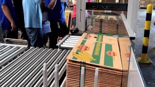 Corrugated strapping solution with angle device