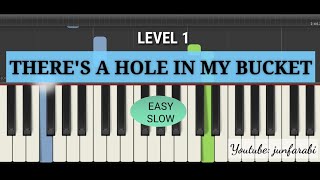 There's a Hole In My  Bucket piano slow - tutorial level 1