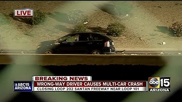 Wrong-way crash injures 2, shuts down Loop 202