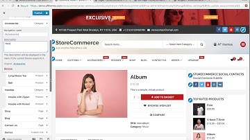StoreCommerce -- Menus Overview