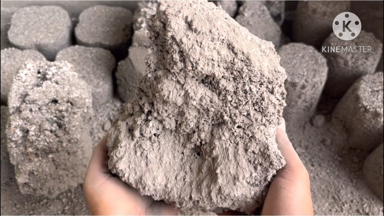 Soft gritty sand cement chunks and shape dry and water crumbling #asmr 