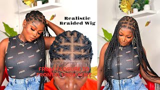 HOW TO INSTALL A FULL LACE BRAIDED WIG IN IN FEW MINUTES | Omoni Got Curls FT FANCIVIVI