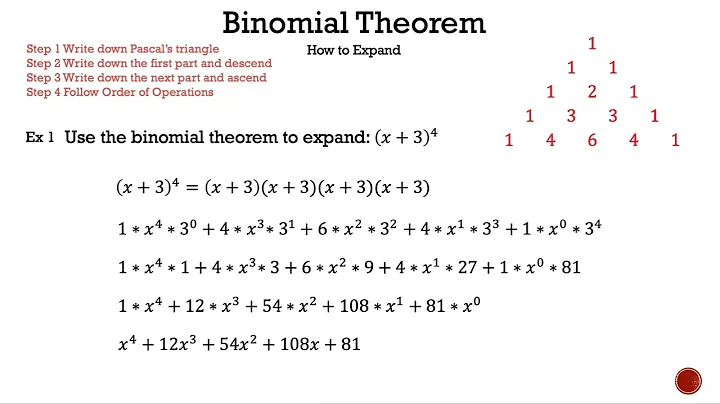 Binomial Theorem - How to Expand - With Pascal's Triangle - Math is the Way Corner