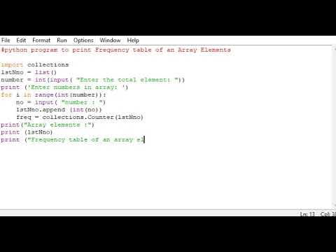 python program to print Frequency table of an Array Elements - YouTube