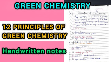 Principles of Green Chemistry - Green Chemistry(MSc 4 Sem)@ChemistryChampss