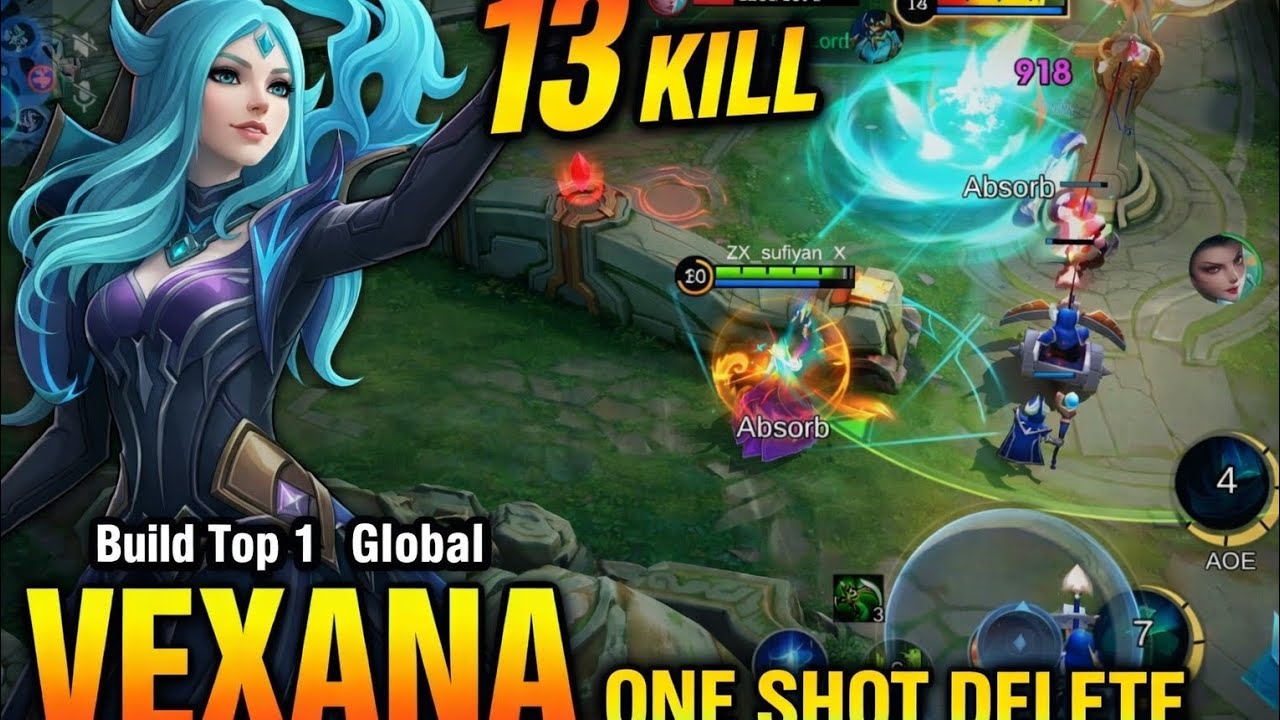 Vexana one shot | epic gameplay | 13 kill | one shot build | mobile legends gameplay 