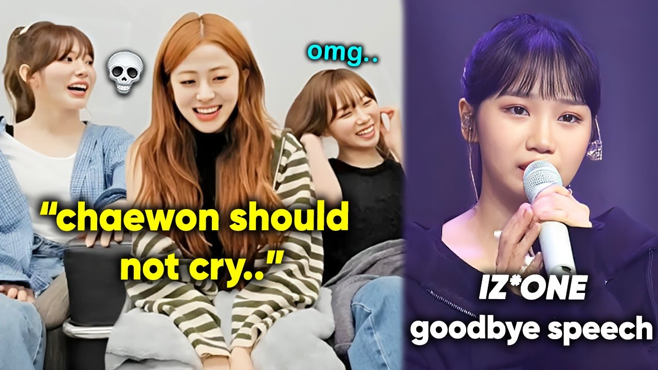 Sakura teases how Chaewon cries (IZ*ONE final goodbye speech)