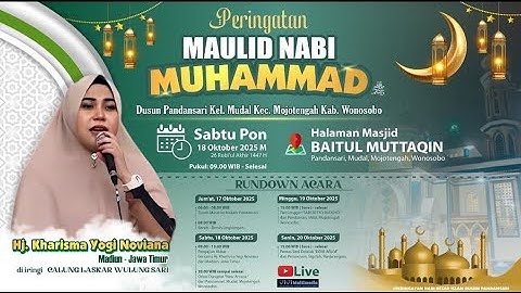 Pengajian Maulid Nabi Muhammad SAW Bersama Hj. Kharisma Yogi Noviana Pandansari Mojotengah Wonosobo