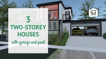 3 Two-storey houses with garage and pool | Design and Layout Ideas | Planner 5D