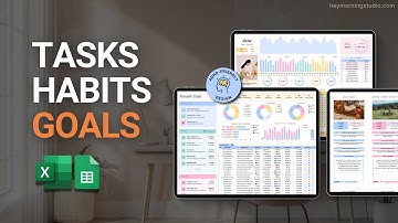 Google Sheets Task & Habit Planner | Goal Tracker Spreadsheet with Smart Weekly & Monthly Calendar