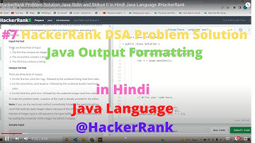 #7 HackerRank   Java Output Formatting DSA  Problem Solution  in Hindi  Java Language #HackerRank
