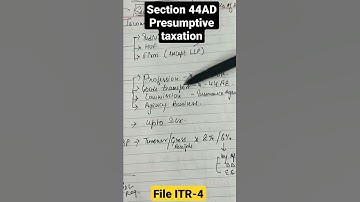 section 44AD presumptive taxation scheme under income tax act | File ITR-4 |#shorts #itr4 #incometax