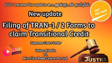 Re-opening of TRAN Forms to claim Transitional ITC | Revised Tran-1 & 2