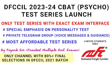 DFCCIL EXECUTIVE OP AND BD CBAT TEST SERIES/DFCCIL CBAT PREPARATION/DFCCIL PSYCHO TEST PATTERN CBAT