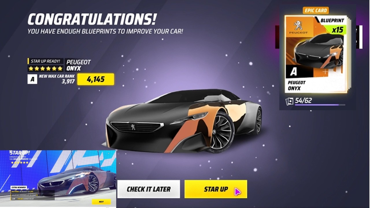 max out peugeot onyx and more things ! [Asphalt legends]