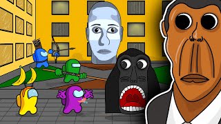 AMONG US vs. OBUNGA NEXTBOT in BACKROOMS | Selene Delgado | Angry Munci | Toonz Animation Resimi