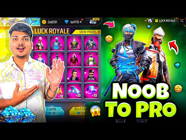 Free Fire Luckiest Id In Noob To Pro Got All Bundles And Gun Skins In 1 Spin😍 -Garena Free Fire class=