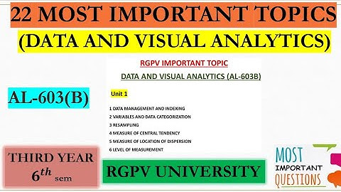 Data and visual analytics rgpv important questions | rgpv university | btech | Al-603B | rgpv.