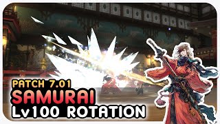 (OUTDATED) 7.01 SAMURAI Level 100 Rotation Showcase | 2.14s GCD | 4 Mins | Dawntrail Patch 7.01