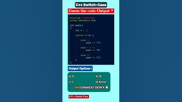 CPP Switch-case Code MCQ #29🧠🤔❓| #coding #codinginterview #codingquiz #programming #cpp #learntocode