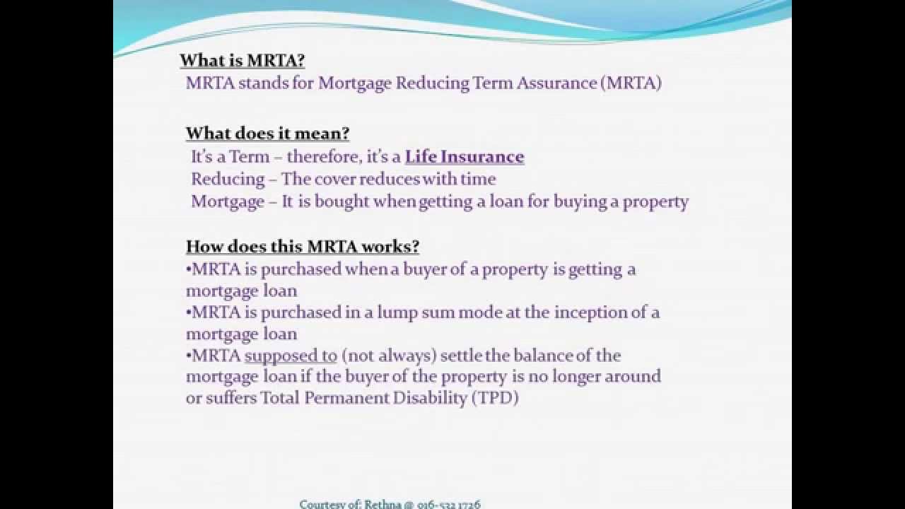 Housing Loan Mrta Vs Life Insurance Youtube