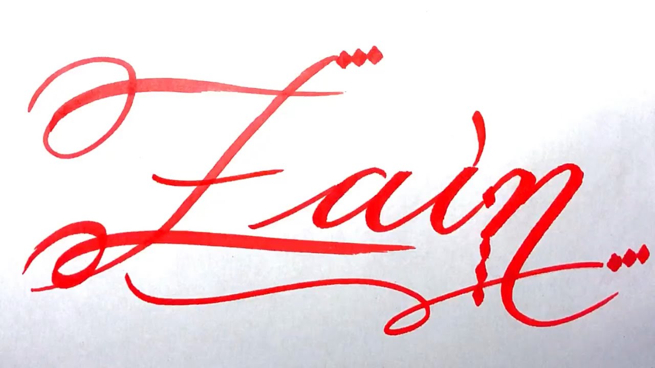 Zain Name Signature Calligraphy Status | #moderncalligraphy #cursive # ...