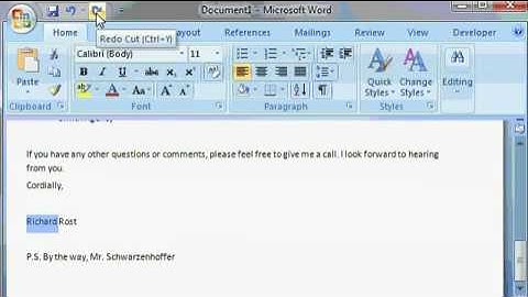Microsoft Word 2007 - Using Undo and Redo.mov