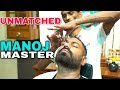 MANOJ MASTER Head Massage & Amazing cracks and back massage | Indian Barber 💈ASMR