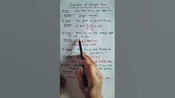 Equations of straight line