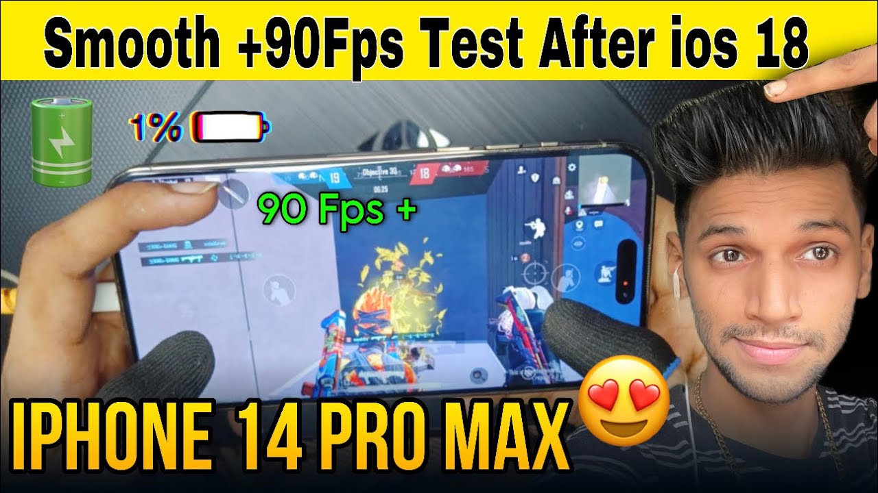 iphone 14 pro Max Bgmi 90 fps test after Ios 18 | ios18 update kare ya ...