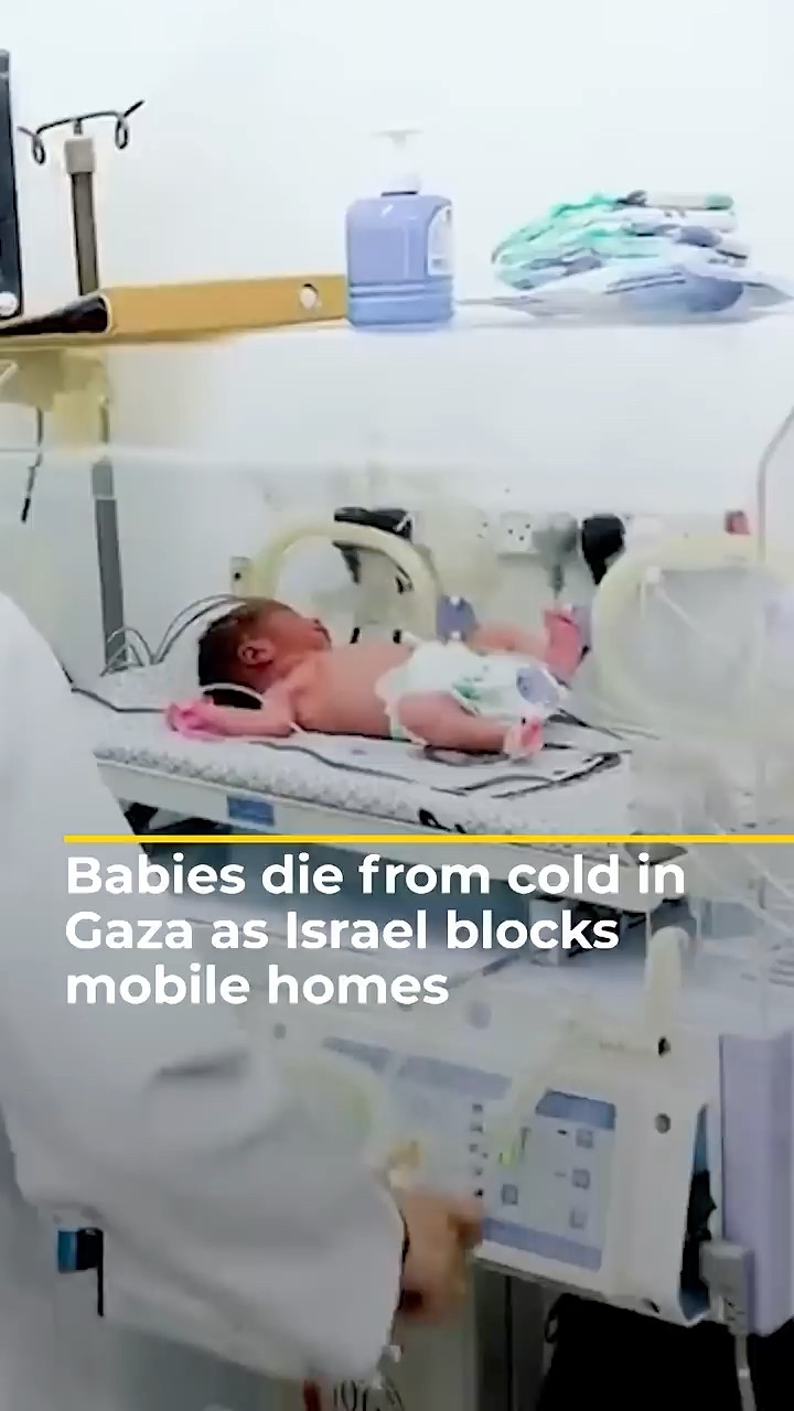 Babies die from cold in Gaza as Israel prevents entry of mobile homes | AJ #shorts