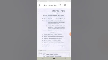 B.Com Financial Market Operation 2016 3rd Semester Question Paper