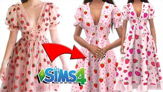 🍓 Remaking the STRAWBERRY DRESS in THE SIMS 4! 🍓