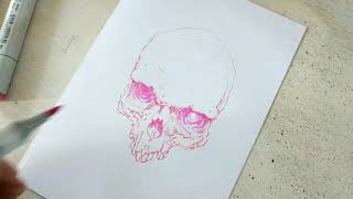 Copic Skull Sketch 191125