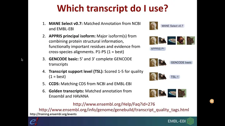Introduction to the Ensembl Genome Browser - Webinar Series (2020): Webinar 2 - Genes & transcripts