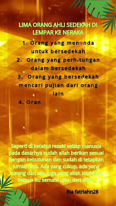 ASTAGHFIRULLAH‼️ 5 ORANG AHLI SEDEKAH DI LEMPAR KE NERAKA #SHORT #SHORTVIDEO