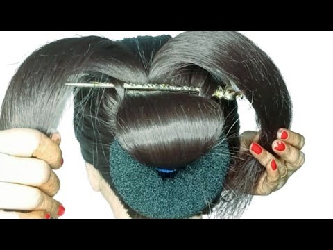 Diwali Juda Hairstyle For Women/Girls With Bun Stick With Long Hair ! Bun With Donut ! easy Juda 🔥