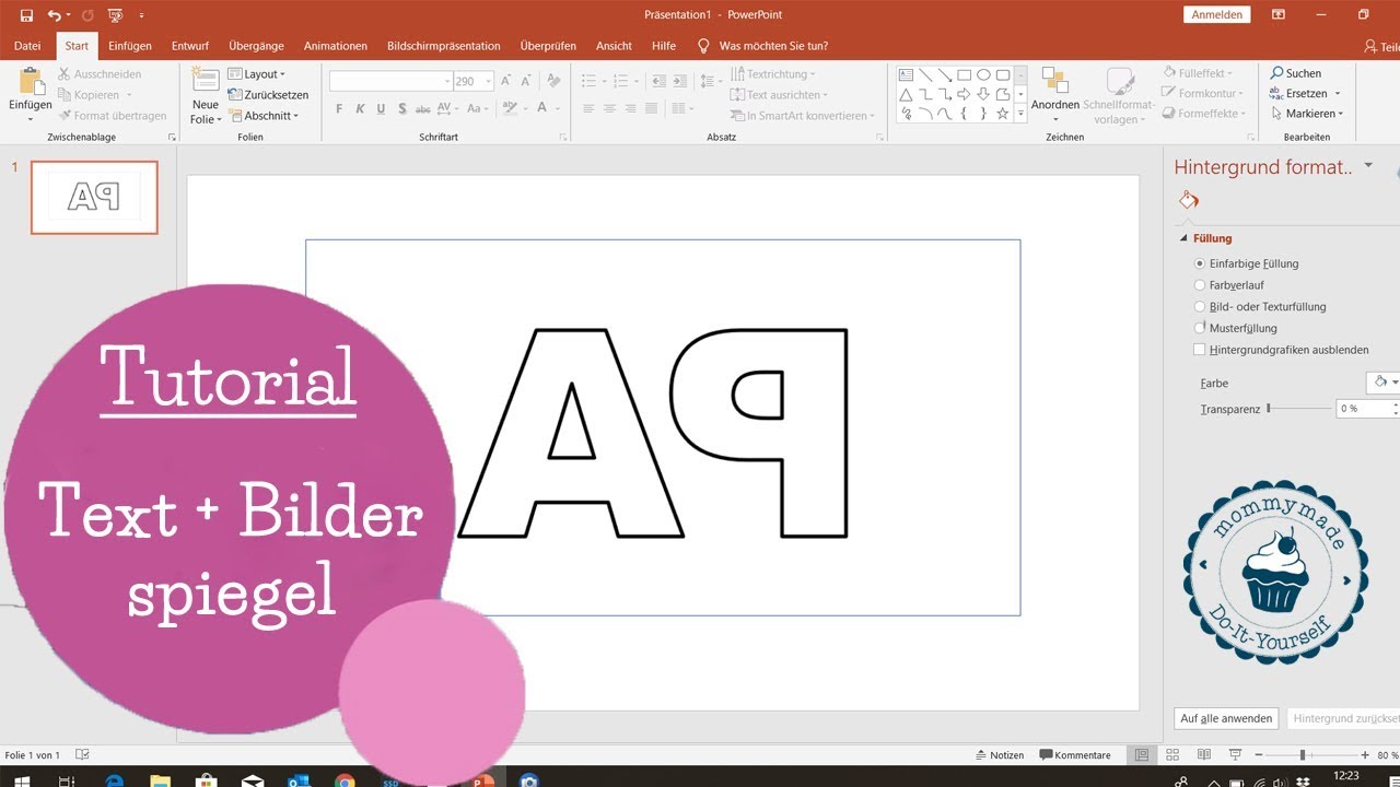 Anleitung Text Und Bilder Spiegeln Plotter Vorlage Spiegeln Office Word Powerpoint Mommymade Youtube