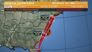 Isaias forecast to strengthen to hurricane on Monday