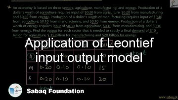 Application of Leontief input output model, Math Lecture | Sabaq.pk